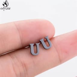 Small Stainless Steel A-Z Initial Letter Stud Earrings for Women Girls Birthday Gift 26 Alphabet Name Earings Piercing Jewelry
