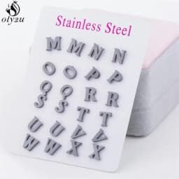 Small Stainless Steel A-Z Initial Letter Stud Earrings for Women Girls Birthday Gift 26 Alphabet Name Earings Piercing Jewelry