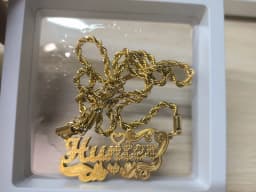Zciti Custom Name Necklace 18K Gold Two Tone Gold Personalized Jewelry Stainless Steel Necklaces Double Plate 3D Nameplate Gift
