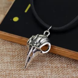 Vintage Bird Skull Pendant Raven Bellatrix Crow Lestrange Necklace Cosplay Movie Jewelry Gothic Style for Men Women Gift