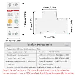 2P TUYA APP Zigbee WIFI Smart Energy Power Consumption KWh Meter Circuit Breaker Time Relay Switch Leakage Voltage Protection