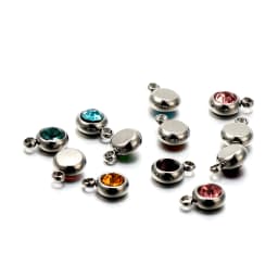 20Pcs Stainless Steel With Hole Rhinestone Charms Pendants for Pendants Necklace Jewelry Making DIY Accessories