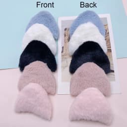 30Pcs 6*5.5CM Furry Felt Plush Padded Cat Ear Appliques For Children Headwear Accessories Clothes Sewing DIY Craft Patch