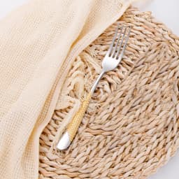 7.95“ Food Grade Stainless Steel 304 Gold Plated Dinner Forks Set Dishwasher Safe Salad Fork Table Fork Set With Hammered Handl