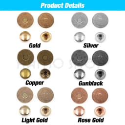 20sets/lot 14mm-18mm Magnetic Button Bags Magnet Snaps Buckle Wallet With Tool Set Box For Sewing Purse Handbag Craft Clasps