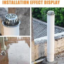 Balcony Roof Floor Drain Stainless Steel Round Large Displacement Anti-blocking Filter Screen Cover Outdoor Floor Drain