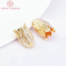 (3204) 6PCS 16MM 24K Gold Color Brass Bead Caps High Quality Diy Jewelry Findings Accessories Wholesales