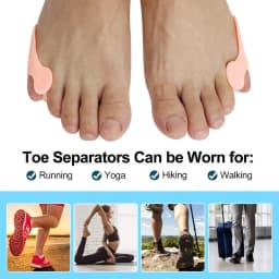 Pexmen 2/4Pcs Gel Pinky Bunion Corrector Little Toe Separator Bunionette Pads Toe for Pain Relief of Corn Callus and Blisters