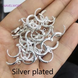 Brass Metal French Hoop Earring Clasps Fittings 14K Gold Plated Ear Setting Base Finding Women Fashion Jewellery Making Supplies