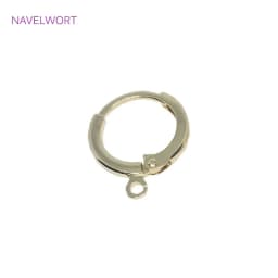 Brass Metal French Hoop Earring Clasps Fittings 14K Gold Plated Ear Setting Base Finding Women Fashion Jewellery Making Supplies