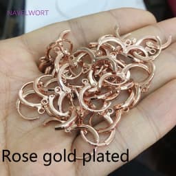 Brass Metal French Hoop Earring Clasps Fittings 14K Gold Plated Ear Setting Base Finding Women Fashion Jewellery Making Supplies