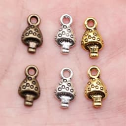 WYSIWYG 40pcs 13x7mm 3 Colors Mushroom Charms For Jewelry Making