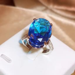 New Luxury Oval Blue Sapphire Bride Wedding Ring 925 Sterling Silver for Women Lady Anniversary Gift Drop Shipping Jewelry