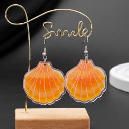 Fashion Beach Vacation Style Geometric Round Blue Waves Acrylic Earrings For Women Elegant Casual Charming Ladies Party Jewelry