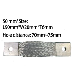 Flexible Bus Bar Tin Plated Copper Braided Strap Busbar M4 M6 M8 M10 Connector Battery Band 35mm2 50mm2 75mm2 For 140A 200A 400A