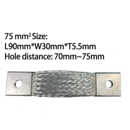 Flexible Bus Bar Tin Plated Copper Braided Strap Busbar M4 M6 M8 M10 Connector Battery Band 35mm2 50mm2 75mm2 For 140A 200A 400A