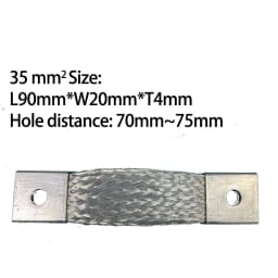 Flexible Bus Bar Tin Plated Copper Braided Strap Busbar M4 M6 M8 M10 Connector Battery Band 35mm2 50mm2 75mm2 For 140A 200A 400A