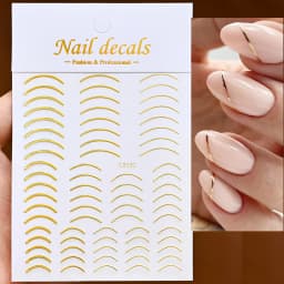 3D French Nail Stickers 1pcs French Romance Fashion Nail Accessories Metal Line Nail Stickers Nail Art Stickers Nail Stickers