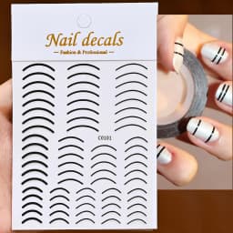3D French Nail Stickers 1pcs French Romance Fashion Nail Accessories Metal Line Nail Stickers Nail Art Stickers Nail Stickers