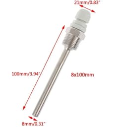 1pc Thermowell 30-200mm Thermowell 304 Stainless Steel 1/2 G Thread 1/2" DN15 For Temperature Sensor