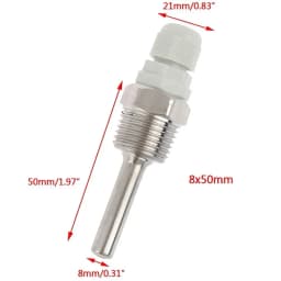 1pc Thermowell 30-200mm Thermowell 304 Stainless Steel 1/2 G Thread 1/2" DN15 For Temperature Sensor