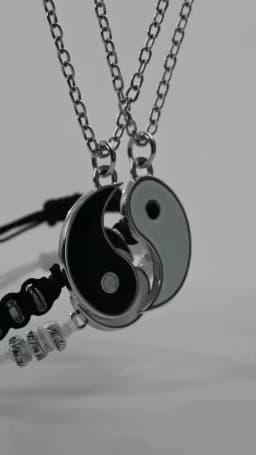 Wu 2022 New Jewelry Alloy Tai Chi Woven Bracelet Eight Eight Yin and Yang Pendant Stitching Necklace Hand Woven Rope Jewelry Set