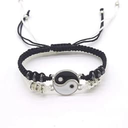 Wu 2022 New Jewelry Alloy Tai Chi Woven Bracelet Eight Eight Yin and Yang Pendant Stitching Necklace Hand Woven Rope Jewelry Set