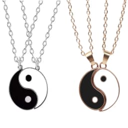 Wu 2022 New Jewelry Alloy Tai Chi Woven Bracelet Eight Eight Yin and Yang Pendant Stitching Necklace Hand Woven Rope Jewelry Set