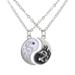 Wu 2022 New Jewelry Alloy Tai Chi Woven Bracelet Eight Eight Yin and Yang Pendant Stitching Necklace Hand Woven Rope Jewelry Set