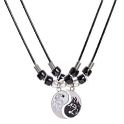 Wu 2022 New Jewelry Alloy Tai Chi Woven Bracelet Eight Eight Yin and Yang Pendant Stitching Necklace Hand Woven Rope Jewelry Set