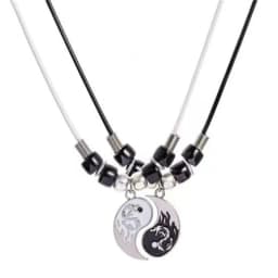 Wu 2022 New Jewelry Alloy Tai Chi Woven Bracelet Eight Eight Yin and Yang Pendant Stitching Necklace Hand Woven Rope Jewelry Set