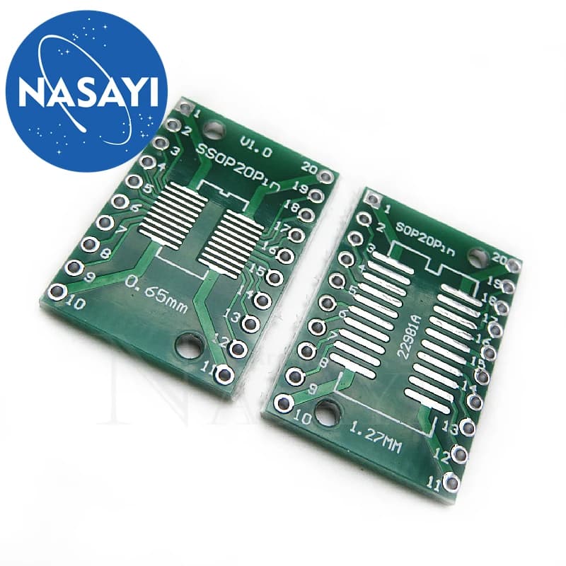 10pcs/lot SOP20 SSOP20 TSSOP20 SMD to in-line DIP 0.65/1.27mm Adapter Board