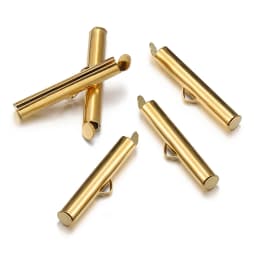 20pcs 6-40mm Stainless Steel Slide On Clasp Tubes Slider End Caps Crimp Tube for Seed Beads Ribbon Fastener Jewelry Making DIY