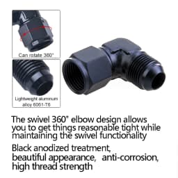1Pc Aluminum AN6 AN8 AN10 Male To AN Female 90 Degree Swivel Coupler Union Apapters Fitting Fuel Oil Transformation Fittings