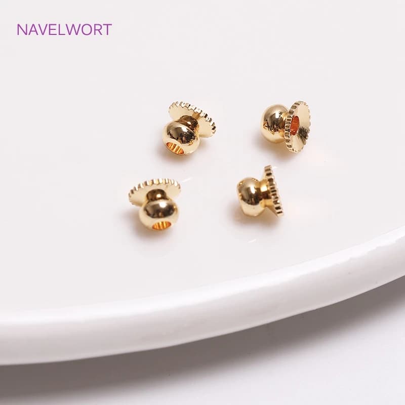 Brass Metal Beads Caps Spacer Beads For Bracelet Necklace Making Accessories 14K Real Gold Plated Separation Beads Wholesale