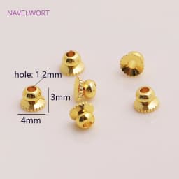 Brass Metal Beads Caps Spacer Beads For Bracelet Necklace Making Accessories 14K Real Gold Plated Separation Beads Wholesale
