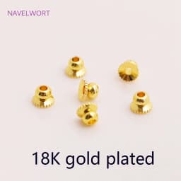 Brass Metal Beads Caps Spacer Beads For Bracelet Necklace Making Accessories 14K Real Gold Plated Separation Beads Wholesale