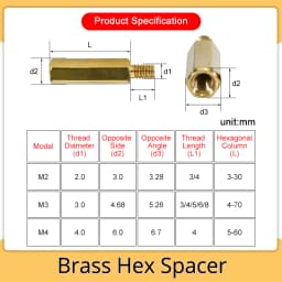 M2 M2.5 M3 M4 M5 Hex Brass Standoff Spacer Hexagon Stand off Copper Pillar Motherboard Column Rack PCB Board Stud Nut Bolt Screw
