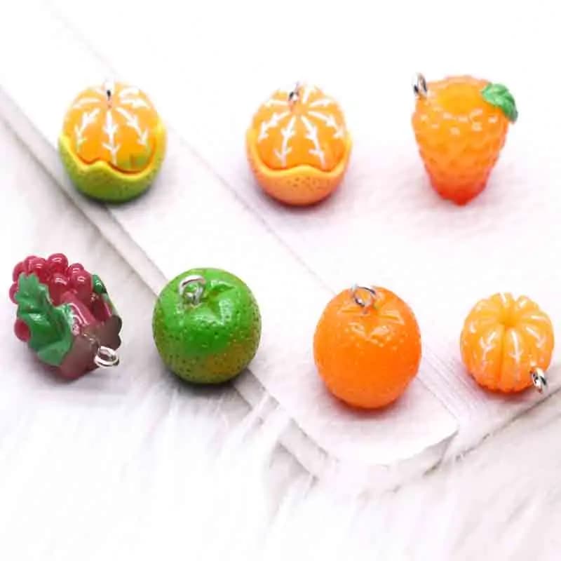 10pcs Fruits Oranges Grape Charms For Pendant DIY Earrings Necklace Jewelry Accessories Finding