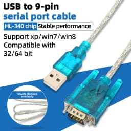1PCS USB to Serial Port 9-Pin Data Cable HL-340 Chip to RS232 Converter Male Female USB2.0 to DB9 Interface Conversion Cable