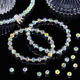 100/150PCS 4/6/8MM AB Color Crystal Round Glass Beads Faceted Beads for DIY Bracelets Necklace Pendants Jewelry Making Supplies