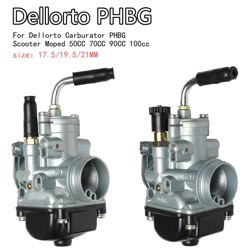 Motorcycle Carburetor Carb Dellorto PHBG 17.5mm/19.5mm/21mm AD/AS Hand Choke Engine For Scooter Moped 50CC/70CC/90CC 2/4stroke