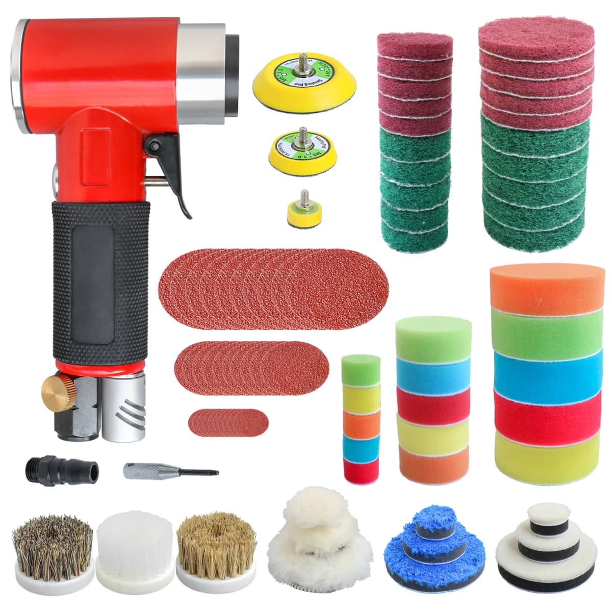 Orbit Air Sander Mini Pneumatic 1"/2"/3" Grinding Machine Set for Car Polishing High Speed Air Powered Polisher Tool