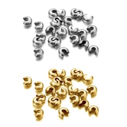 50Pcs Stainless Steel Round Covers Crimp End Beads Dia 3 4 5 mm Stopper Spacer Beads For DIY Jewelry Making Supplies Accessories