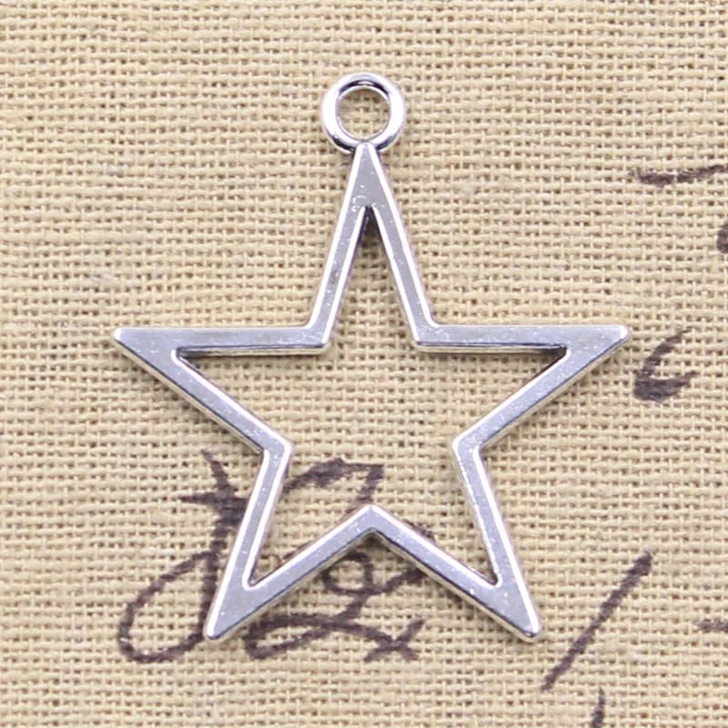 15pcs Charms Star 37x33mm Antique Silver Color Pendants DIY Crafts Making Findings Handmade Tibetan Jewelry