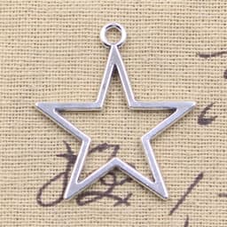15pcs Charms Star 37x33mm Antique Silver Color Pendants DIY Crafts Making Findings Handmade Tibetan Jewelry