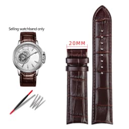 20mm 21mm 22mm Curved End Cowhide Leather Watchband for Rossini Arc Watch Band Strap 8633 617793 5793 5726 616725/5715/6713 Blue