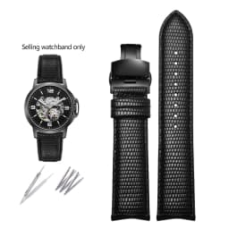 20mm 21mm 22mm Curved End Cowhide Leather Watchband for Rossini Arc Watch Band Strap 8633 617793 5793 5726 616725/5715/6713 Blue