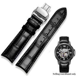 20mm 21mm 22mm Curved End Cowhide Leather Watchband for Rossini Arc Watch Band Strap 8633 617793 5793 5726 616725/5715/6713 Blue