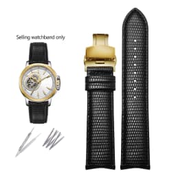 20mm 21mm 22mm Curved End Cowhide Leather Watchband for Rossini Arc Watch Band Strap 8633 617793 5793 5726 616725/5715/6713 Blue